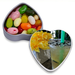 Personalized heart candy container