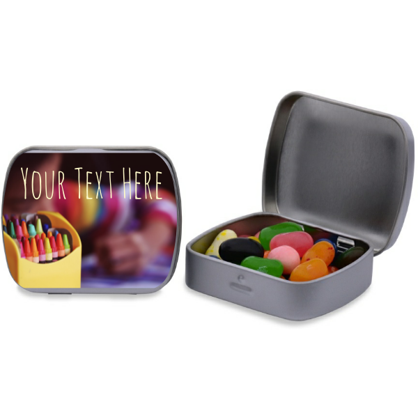 School Crayons Personalized Rectangular Tin
