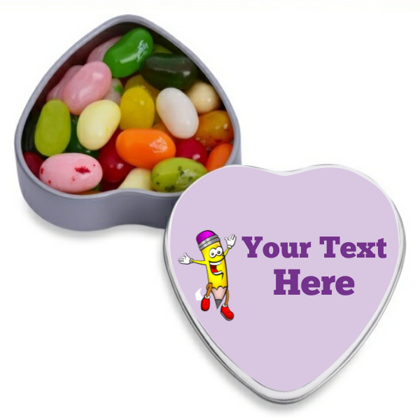 School Pencil Personalized heart candy container