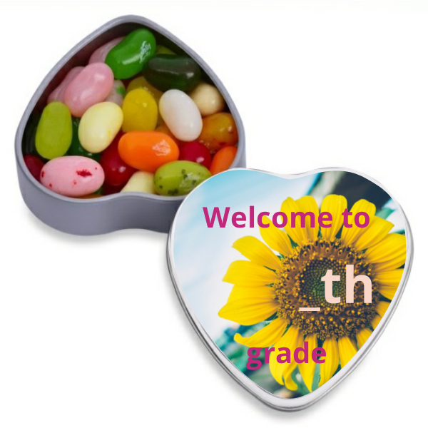 Welcome back to School Personalized heart candy container