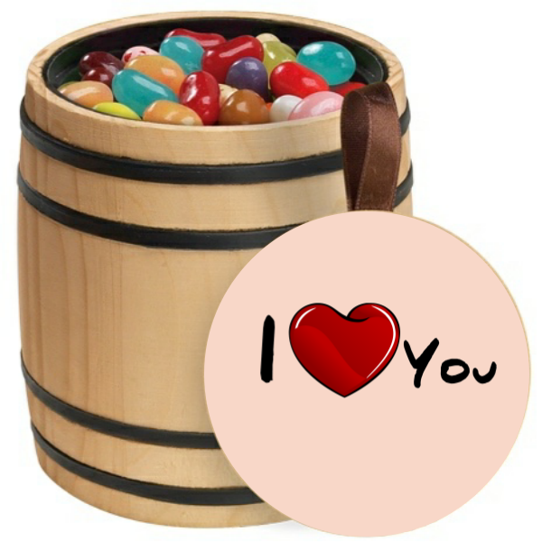 I Love You Personalized Wooden Barrel