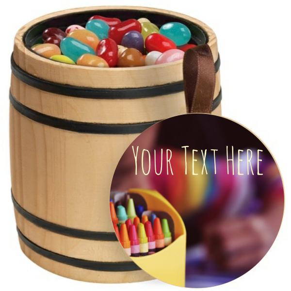School Crayons Personalized Wooden Barrel