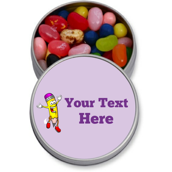 School Pencil Personalized Round Candy Tin