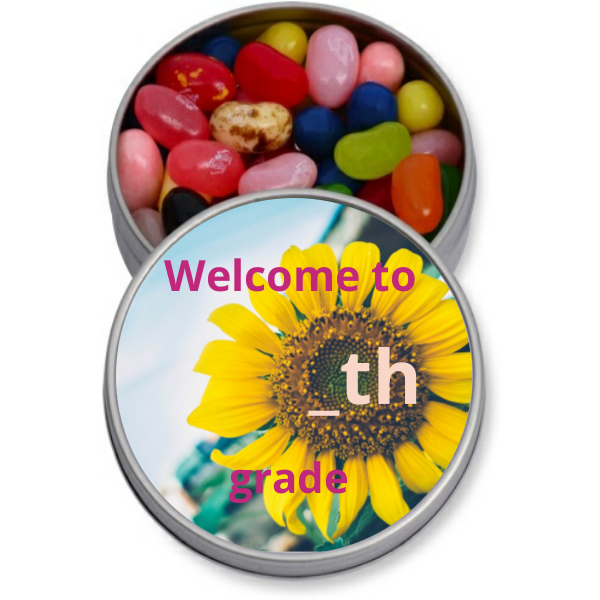 Welcome back to School Personalized Round Candy Tin