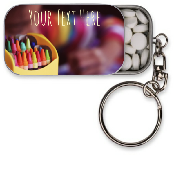 School Crayons Personalized Key Chain