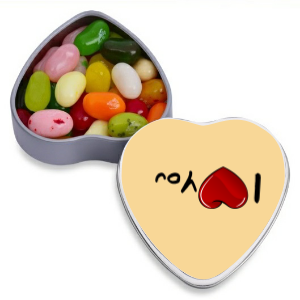 love 2 Personalized heart candy container